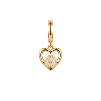 Marguerite Flower Love charm 6 mm forgyl, fra Christina Jewelry & Watches